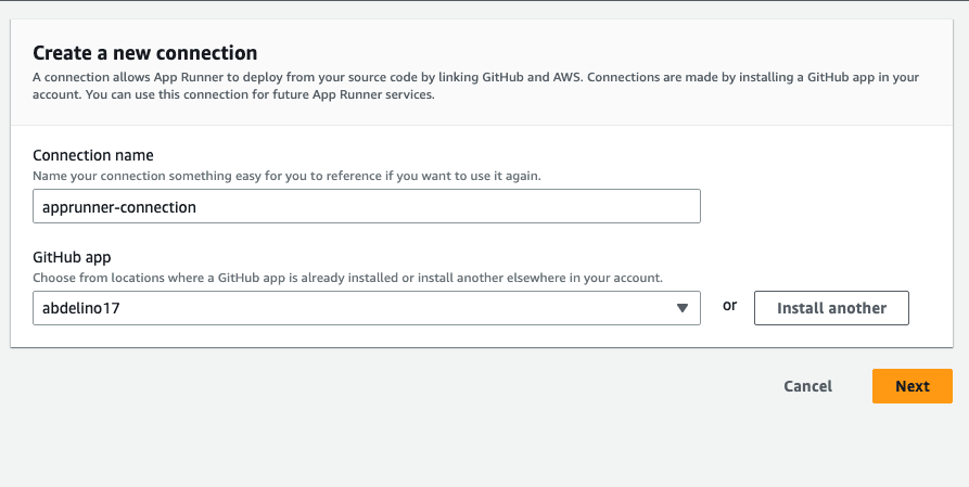 AppRunner Connection